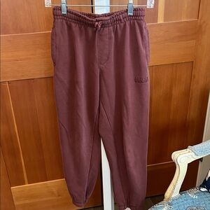 Zara Men's Maroon Jogger Sweatpants